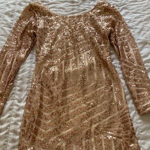 Sequin Gold Mini Dress